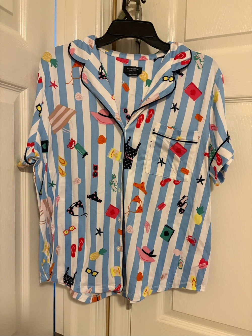 Kate Spade New York Blue Stripe Kids Button-Up Top
